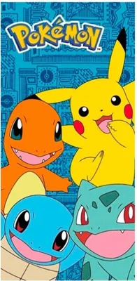 Produktbild von Pokémon Badetuch Weiches Baumwollhandtuch für Pool und Strand, 70cm x 140cm
