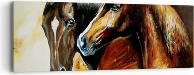Produktbild von Bild auf Leinwand - Leinwandbild - Pferd Natur Tier - 90x30cm - Wand Bild - Wanddeko - Wandbilder - Leinwanddruck - Bilder - Kunstdruck - Wanddekoration - Leinwand bilder - Wandkunst - AB90x30-3482