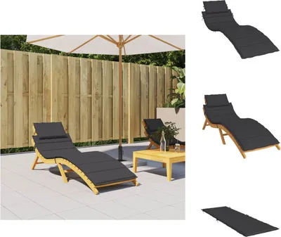 Image de vidaXL Coussin pour chaise longue Noir 186x58x3 cm Tissu Oxford - coussin d'assise