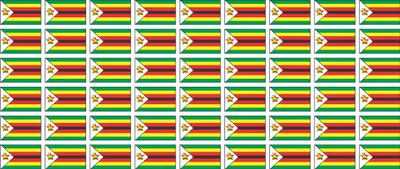 Produktbild von Mini Aufkleber Set - Pack glatt - 20x12mm - selbstklebender Sticker - Simbabwe - Flagge / Banner / Standarte fürs Auto, Büro, zu Hause und die Schule - 54 Stück