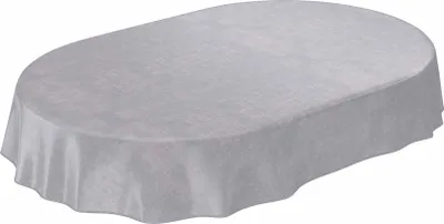 Produktbild von Tischdecke Wachstuch Einfarbig Grau Robust Wasserabweisend Oval Breite 140 cm Länge 240 cm