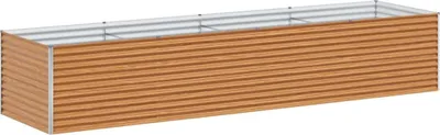 Image de vidaXL Lit surélevé brun clair 390 x 100 x 68 cm Acier galvanisé