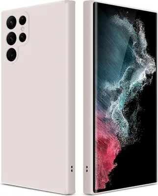 Produktbild von Silikon Hülle für Samsung Galaxy S22 Ultra 5G Flüssigsilikon Dünn Gel Gummi Matt Kratzfeste Schutzhülle Weiß