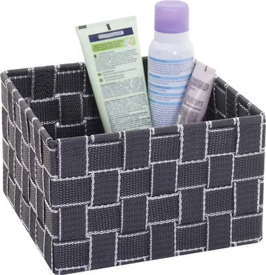 Produktbild von Aufbewahrungskorb MCW-C37, Dekokorb Korb Körbchen Aufbewahrung Regalkorb Deko 12x19x19cm dunkelgrau