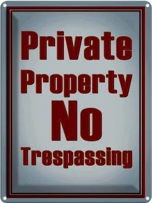 Produktbild von vianmo Blechschild 40x30 cm private Property No Trespassing