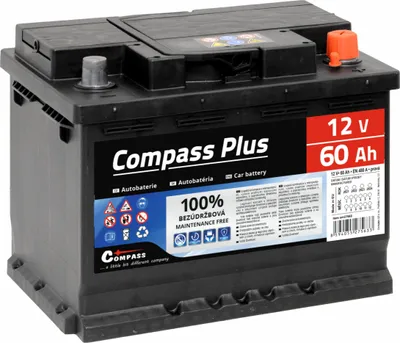 Produktbild von Autobatterie KOMPASS PLUS 12V 60Ah 480A