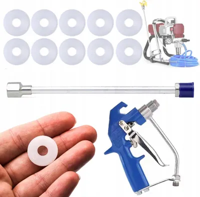 Produktbild von Rosfix Set Lackierzubehor – Spritzpistole BS500, Lanze 30 cm, Dichtung 7/8" | 500 bar, 1/4" Anschluss, Profi Malerbedarf