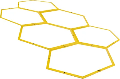Produktbild von Umbro Koordinationsleiter Ø57,5 CM - 6 Sechsecke inkl. Verbindungsstücke - Fußball Trainingszubehör - Agility Hürden - Gelb
