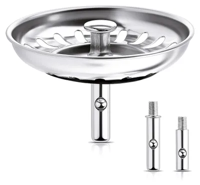 Produktbild von 80-mm-Spülbeckenabflussstopfen, Edelstahl-Abflussstopfen, Spülbeckensieb – Abflussstopfen, Abflussstopfen, Küchenspüle, Abflussstopfen, Küchenspüle – Edelstahl