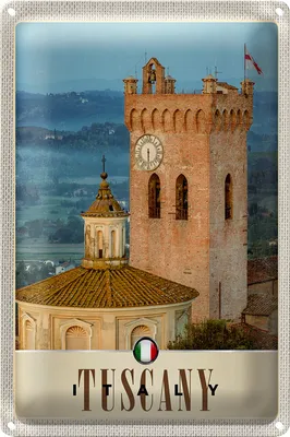 Produktbild von Blechschild Reise 18x12cm Toskana Italien Kirchturm Schild
