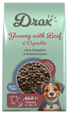 Imagen del producto de Alimento para perros adultos Drax, sabor a ternera y verduras, 10 kg