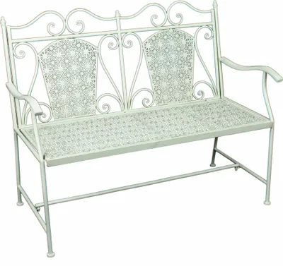 Produktbild von Garden Pleasure Gartenbank Lascar 950486 weiß Metall 120,0 cm
