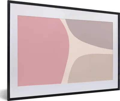 Produktbild von MuchoWow® Gerahmtes Poster Gestaltung - Pastell - Minimalismus 60x40 cm - Poster mit Schwarzem Bilderrahmen Wandposter Rahmen Foto Bilder - Schlafzimmer - Plakat in Rahmen - Drucken