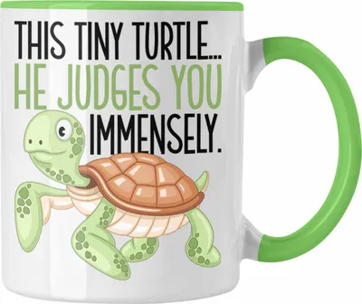 Produktbild von Trendation - This Tiny Turtle Tasse Geschenk Lustige Meme Becher Schildkröte Geschenk (Grün)