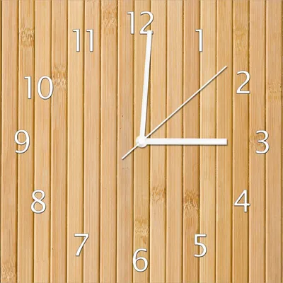 Produktbild von Wallario Design Wanduhr Holzpanele hell aus Echtglas, Größe 30 x 30 cm