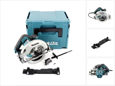 Zdjęcie produktu dla Przenośna pilarka tarczowa Makita HS 7601 J 1200 W w zestawie Makpac z tarczą pilarską MForce 190 mm + adapter prowadnicy Makita C