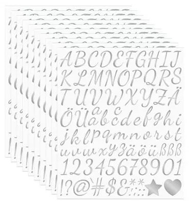 Produktbild von Aufkleber Set - Handgeschriebene Zilveren Deutsche Buchstaben und Symbole - 260412DYXLZMTZAB