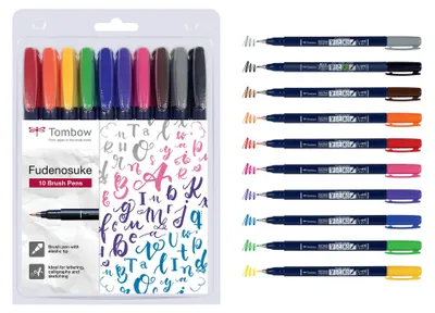 Imagen del producto de Set de 10 rotuladores Tombow WS-BH-10PFudenosuke, surtido de colores