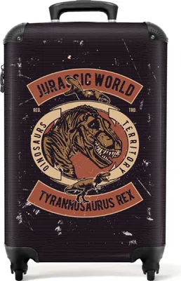 Obrázek produktu pro NoBoringSuitcases.com® Kufr Příruční zavazadlo Trolley Rolling suitcase Malý cestovní kufr na 4 kolečkách - Vintage - Boys - Dino - Jurassic world - Kids - Cabin Size < 55x40x23 cm & 55x40x20 cm - Foto kufr - Cabin suitcase - Board luggagePříruční zavazadlo Kufr 55x35x20 cm, 36L,