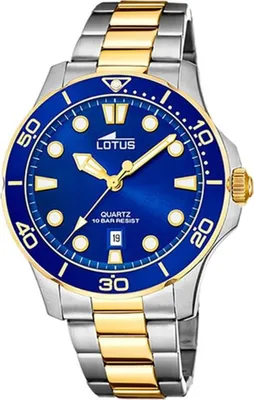 Image de Lotus mens montre sport 18760/1 acier inoxydable montre-bracelet à quartz argent or UL18760/1