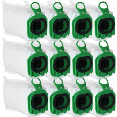 Produktbild von 12 Staubsaugerbeutel für Vorwerk Kobold VB100 VB 100, Ersatzstaubbeutel für Vorwerk Kobold FP100 FP 100 Staubsauger