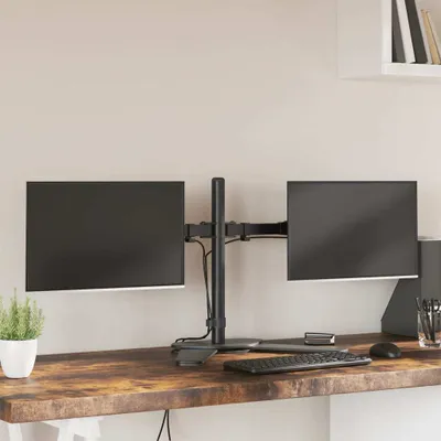Produktbild von vidaXL Stolní držák pro 2 monitory Černá ocel VESA 75/100 mm