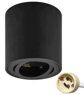 Zdjęcie produktu dla Reflektor sufitowy LED obrotowy GU10 230V lampa punktowa czarna