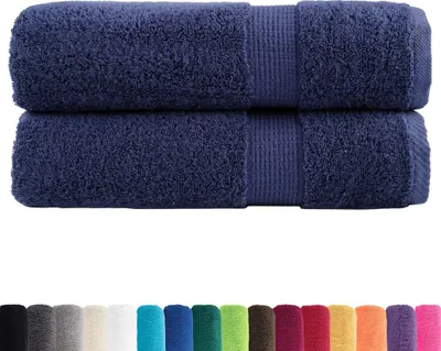 Produktbild von vidaXL Premium Duschtücher SOLUND 2 Stk. Marineblau 70x140 cm 600 g/m²