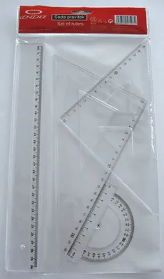 Obrázek produktu pro Sada pravítek Concorde, 30 cm, trojúhelníky, úhloměr, čiré, sada 4 ks