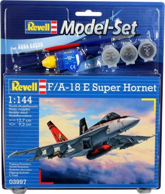 Produktbild von Revell F/A-18E Super Hornet, Starrflügelflugzeug-Modell, Montagesatz, 1:144, Boeing F/A-18E/F Super Hornet, Kunststoff, Zwischen