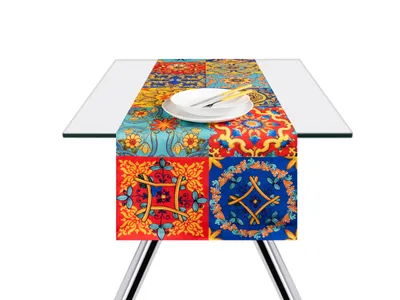 Immagine prodotto di Runner da tavola Excelsa in cotone Trinacria 45x140 cm colorato