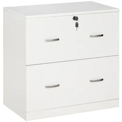 Produktbild von Aktenschrank mit 2 Schubladen fš¹r H?ngeregister, mit Schloss und 2 Schlš¹sseln, 77 x 42 x 72 cm, wei?