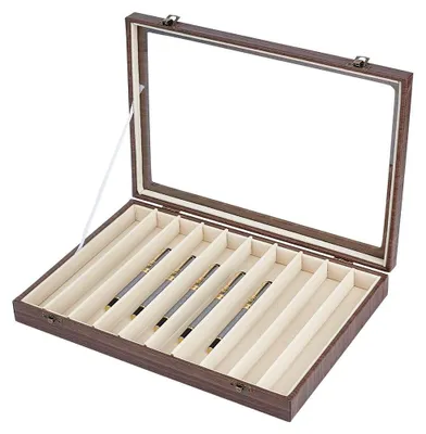 Imagen del producto de Omgoods - Portalápices de madera con 10 compartimentos