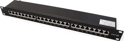 Immagine prodotto di VALUE 19"-Patchpanel Kat6A/Kl.EA 24 Ports geschirmt schwarz - Digital/Daten (26.99.0364)