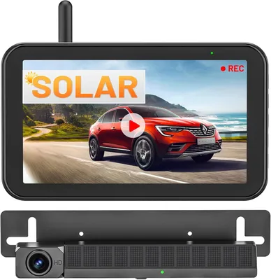Obrázek produktu pro Bezdrátová couvací kamera, sada digitální couvací kamery o velikosti 5 palců, monitor s rozlišením 1080P, s vestavěným bezdrátovým vysílačem, bezdrátový parkovací asistent, vodotěsná (IP66)