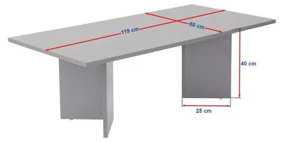 Image de CALICOSY - Table basse avec plateau rectangulaire L120 cm - SABIN