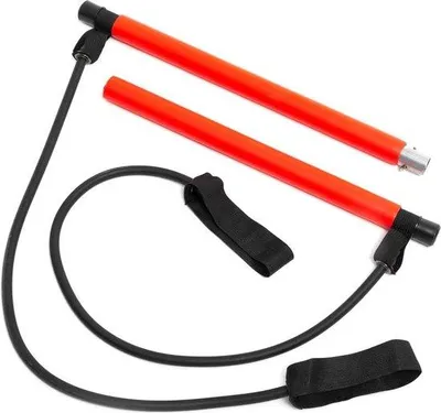 Produktbild von Famanu Fitnessstange mit elastischen Bändern - Rot/Schwarz, 91 x 30 cm