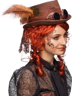 Produktbild von O23679-05 braun Steampunkhut Zylinder KW 58