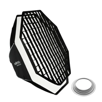 Produktbild von Walimex pro Essential Softbox Octagon 120cm + Adapter Hensel EH, 360°, einfacher Aufbau, inkl. Grid, Bowens Adapter und Transporttasche, ideal für Porträts und Beauty-Aufnahmen