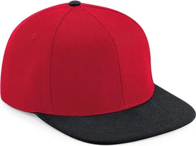 Produktbild von Beechfield B661 | Original Flat Peak 6 Panel Snapback Cap - Farbe: Classic Red/Black - Größe: One Size