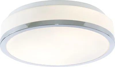 Produktbild von Zeitgenössische Deckenleuchte Cheese Stahl Chrom Weißes Glas 1 Licht E27 28Cm