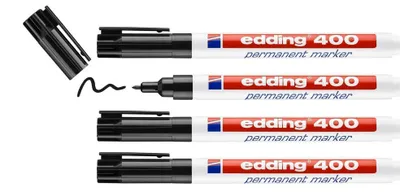 Zdjęcie produktu dla edding 400 marker permanentny czarny (opakowanie blister 4 szt.)