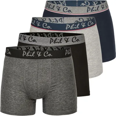 Produktbild von 4er Pack Phil & Co Berlin Jersey Boxershorts Trunk Short Pant FARBWAHL - Farbe: DESIGN 08, Grösse: L