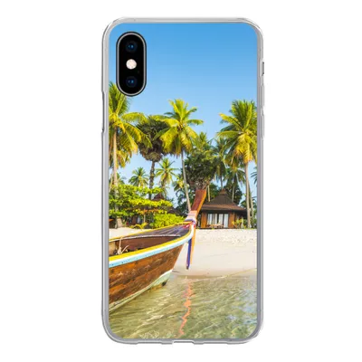 Produktbild von MuchoWow® Handyhülle Schutzhülle Hülle für iPhone X Strand - Kajak - Sommer Silikon Softcase Handy Hülle - Handyhülle