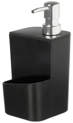 Image de Distributeur de liquide vaisselle KINVARA, distributeur de savon, noir, en plastique, pompe à liquide