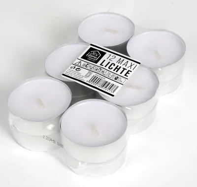 Image de Maxi bougies à chauffe-plat Set de 12 bougies à chauffe-plat XL Jumbo 8 heures de durée de combustion Bougies décoratives
