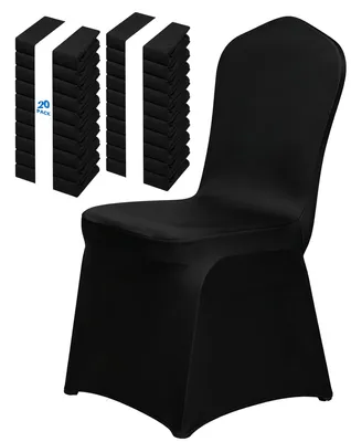 Stuhlbezüge 20er-Pack Spandex Schwarz für Hochzeit Party