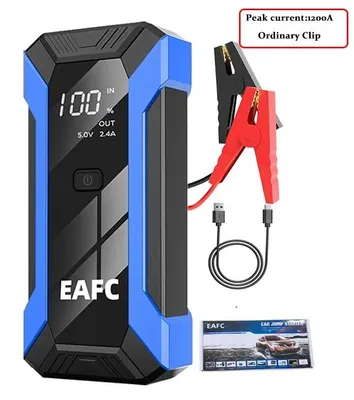 Produktbild von Auto Starthilfe & Powerbank - Batterie-Booster - USB-C Eingang, USB-Ausgang - LED-Lampe - Für Benzin & Diesel - Standardklemmen - Blau