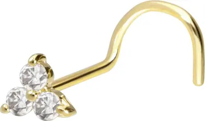 Produktbild von Nasenpiercing, Nasenstecker 14/18 Karat Gold Nasenstecker Spirale MOISSANIT-BLUME