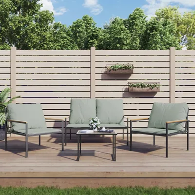 Immagine prodotto di Maison Exclusive - Set da giardino 3 pezzi con cuscini antracite acciaio